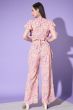 Peach Floral Printed Crepe Co-ord Set