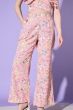 Peach Floral Printed Crepe Co-ord Set