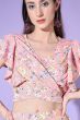 Peach Floral Printed Crepe Co-ord Set