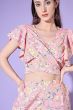 Peach Floral Printed Crepe Co-ord Set