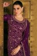 Purple Zari Work Embroidered Silk Salwar Suit