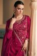Deep Pink Zari Work Embroidered Silk Salwar Suit