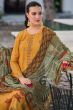 Mustard Yellow Bemberg Muslin Print With Embroidered Salwar Suit