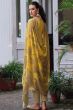Warm Yellow Bemberg Muslin Print With Embroidered Salwar Suit