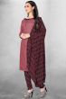 Pink Cotton Printed Churidar Suit