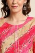 Pink Printed Straight Cut Kurti