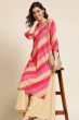 Pink Printed Straight Cut Kurti