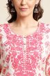 White Kurti With Pink Embroidery