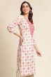 White Kurti With Red Embroidery