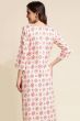 White Kurti With Red Embroidery