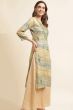 Green Embroidered Straight Cut Kurti