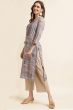Grey Embroidered Straight Cut Kurti