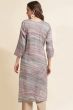Grey Embroidered Straight Cut Kurti