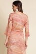 Peach Embroidered Straight Cut Kurti