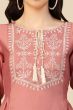 Peach Color Embroidered Short Kurti