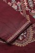 Wine Color Embroidered Short Kurti