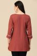 Brown Color Embroidered Short Kurti