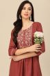 Brown Color Embroidered Short Kurti