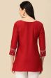 Red Color Embroidered Short Kurti