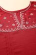 Red Color Embroidered Short Kurti