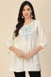 White Color Embroidered Short Kurti