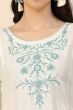 White Color Embroidered Short Kurti