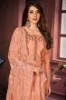 Salmon Pink Embroidered Churidar Suit
