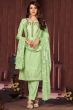 Pistachio Green Embroidered Churidar Suit