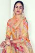 Peach Pure Cotton Multicolor Salwar Suit With Digital Print