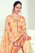 Light Yellow Cotton Multicolor Salwar Suit With Digital Print