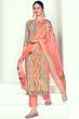 Peach Multicolor Salwar Suit With Digital Print