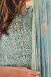 Light Blue Printed Straight Cut Trouser Suit