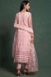 Pale Pink Sequins Embroidered Net Trouser Suit