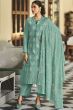 Green Cotton Pakistani Embroidered Salwar Kameez