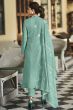 Green Cotton Pakistani Embroidered Salwar Kameez