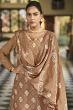 Brown Cotton Pakistani Embroidered Salwar Kameez