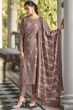 Plum Brown Cotton Pakistani Embroidered Salwar Kameez