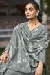 Grey Cotton Pakistani Embroidered Salwar Kameez