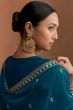 Blue Silk Trouser Suit