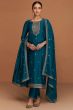 Blue Silk Trouser Suit