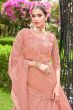 Peach Resham Embroidered Net Lehenga Choli