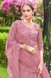 Dusty Pink Embroidered Net Lehenga Choli