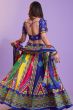Multicolor Cotton Printed Chaniyacholi With Dark Blue Choli