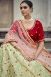 Pale Green Satin Embroidered Lehenga choli