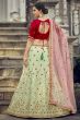 Pale Green Satin Embroidered Lehenga choli