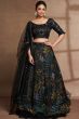 Black Printed Frilled Lehenga Choli