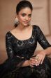 Black Printed Frilled Lehenga Choli