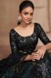 Black Printed Frilled Lehenga Choli