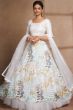 White Printed Frilled Lehenga Choli