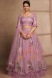 Lavender Printed Frilled Lehenga Choli
